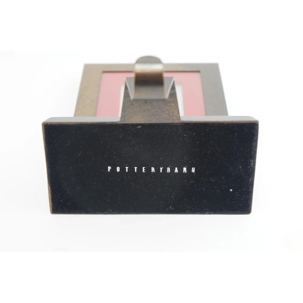 VGC W/ Box Pottery Barn Grosgrain Picture Frame Stocking‎ Holder Stand Long Hook